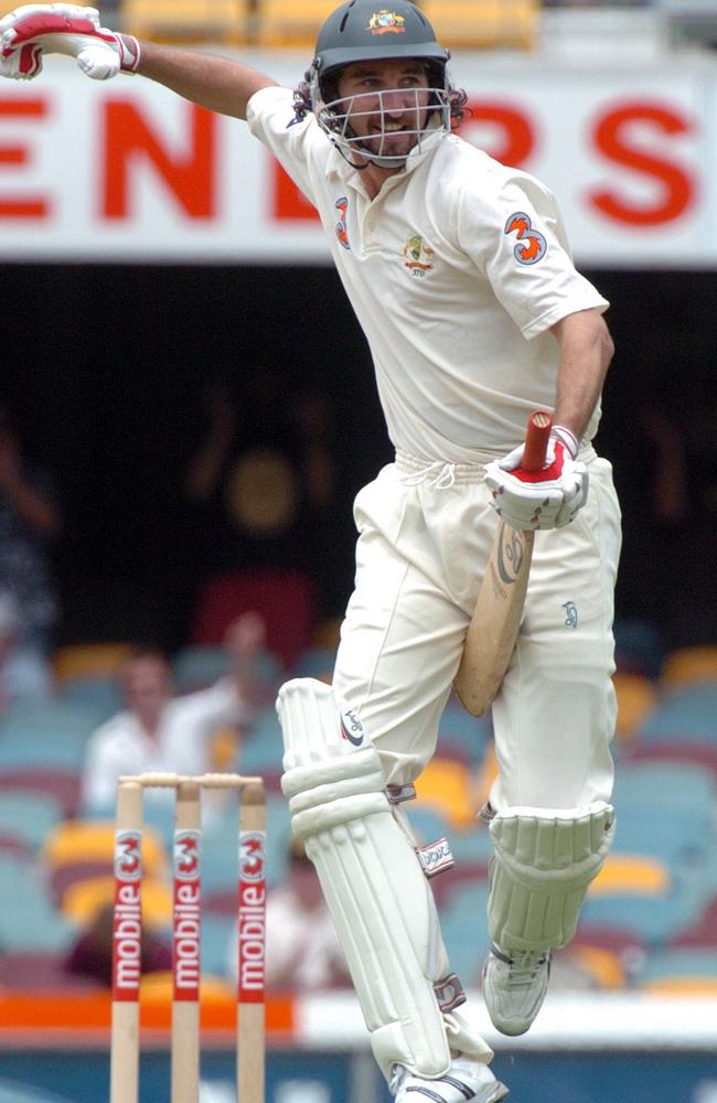 As strange as it sounds for someone who played 71 Tests as a bowler, some of Jason Gillespie’s cricketing highlights actually came with the bat. There was his double ton against Bangladesh and this brilliant half century against New Zealand in 2004. Gillespie, the first Indigenous man to play Test cricket for Australia, had never raised his bat before this knock in Brisbane, and when he reached 50, celebrated by riding his bat like a horse. His maiden Test half century, finishing on 54 not out, will forever be remembered for his incredible 114-run, 10th wicket partnership with Glenn McGrath, who went on to score 61 — the only time “Pigeon” ever made it to 50 in his professional career. Photo: AP/Steve Holland.