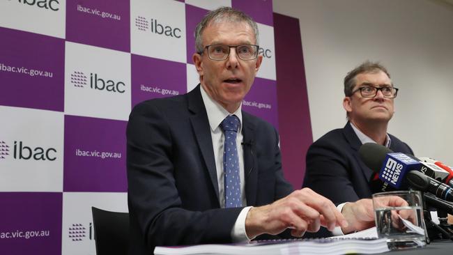 IBAC acting commissioner Stephen Farrow and deputy commissioner David Wolf. Picture: David Crosling