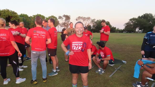 Sergeant Nadia Currie of the Royal New Zealand Air Force racked up a whopping 80 kilometres in her run along the Darwin Esplanade on Wednesday night. Picture: Harry Brill.