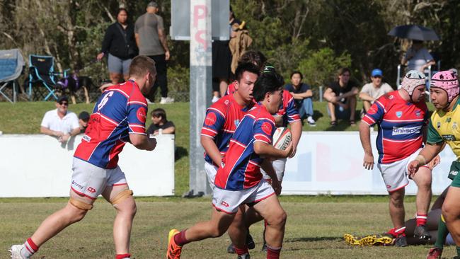 Action galleries of the junior rugby union grand finals, match played at Surfers Paradise Home Ground. Surfers Paradise Dolphins Vs Bond Uni under 18s division. Picture Mike BatterhamAction galleries of the junior rugby union grand finals, match played at Surfers Paradise Home Ground. Surfers Paradise Dolphins Vs Bond pirates under 18s division. Picture Mike Batterham