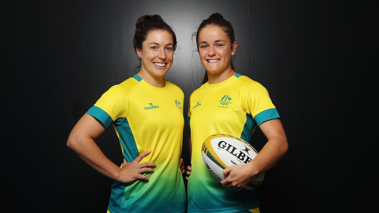 Emilee Cherry and Dominique du Toit both played Rugby Sevens when they attended Toowoomba’s Fairholme College. Picture: David Swift.