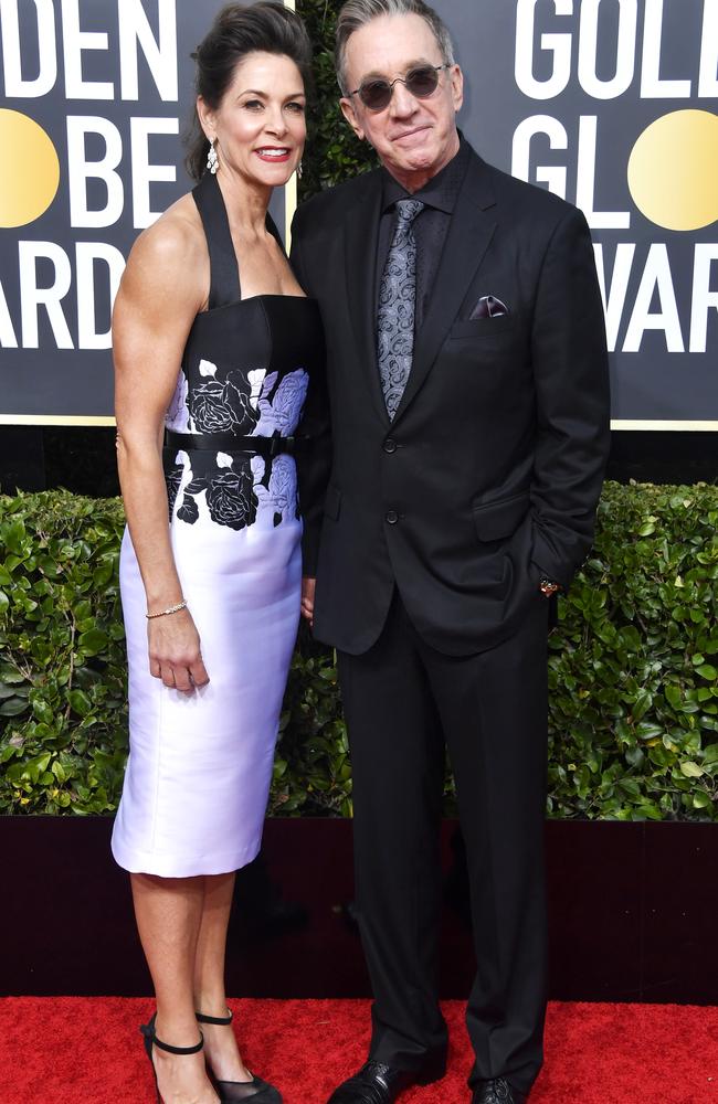 Tim Allen and his wife Jane Hajduk attend the 77th Annual Golden Globes. Picture: Getty Images.