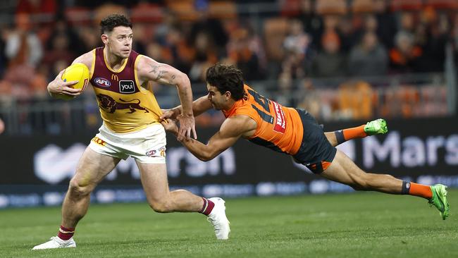 Brisbane's Lachie Neale has been playing with a heel issue. Picture: Phil Hillyard