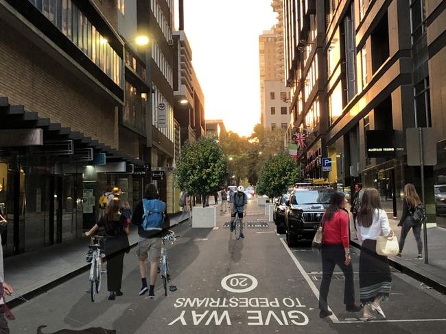 Artist impression and warnings for changes to the Little Streets in Melbourne.