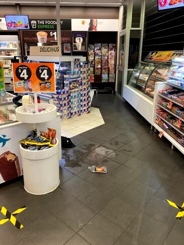 The area where a man doused customers in turpentine at an Eastern Shore servo in October, 2020. Picture: Tasmania Police.