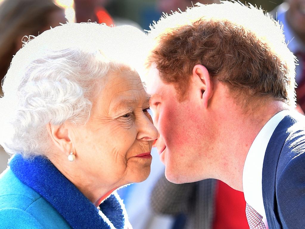 Prince Harry and the Queen in 2015. He always remained glowing of his grandmother. Picture: Julian Simmonds/WPA Pool/Getty Images