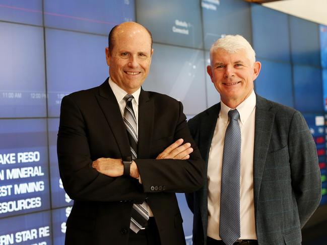 CLS Chairman and CEO Paul Perreault (Left) and Dr Brian McNamee pictured in Sydney on Friday 11th October 2019. CLS celebrate the 25th Anniversary of listing on the Australian Securities Exchange (ASX). Picture: Nikki Short