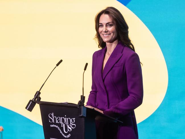 Princess Kate at the Shaping Us National Symposium in London last month. Picture: Richard Pohle – WPA Pool/Getty Images