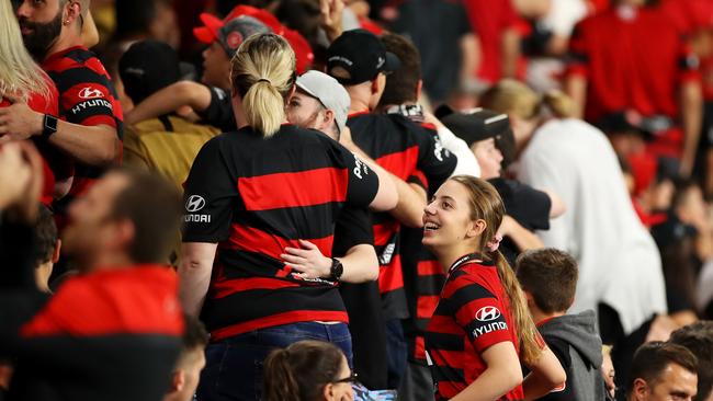 Wanderers supporters during the match. Picture: Getty Images