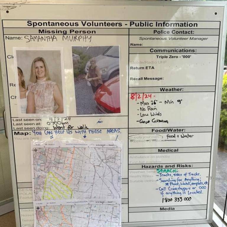 An information board set up in Ballarat as part of the search.