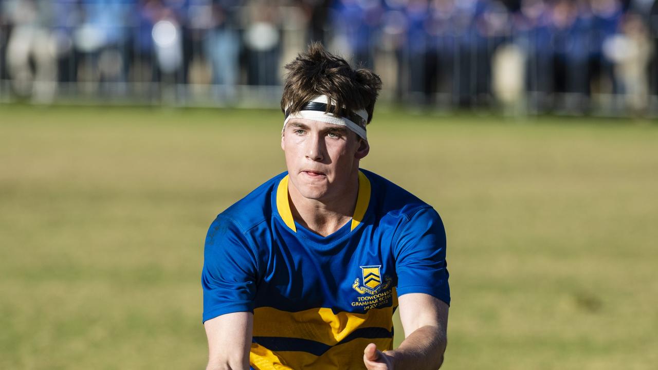 Charlie Horn of Grammar against Downlands in O'Callaghan Cup on Grammar Downlands Day at Downlands College, Saturday, August 6, 2022. Picture: Kevin Farmer