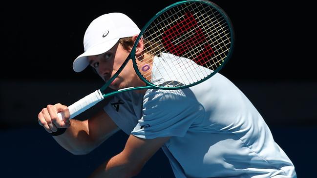 Alex de Minaur of Australia at a training session ahead of the 2024 Australian Open. Picture: Graham Denholm/Getty Images.