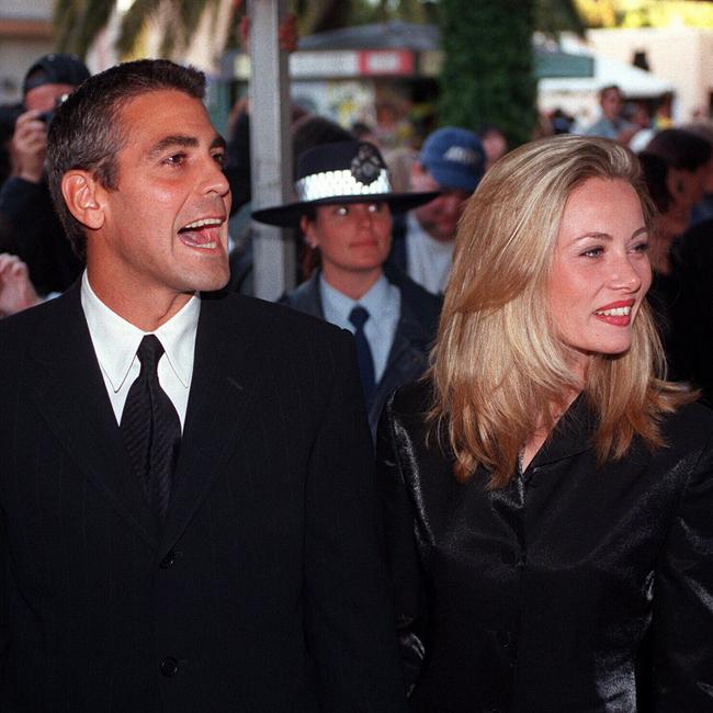 George Clooney with girlfriend Celine Balitran.