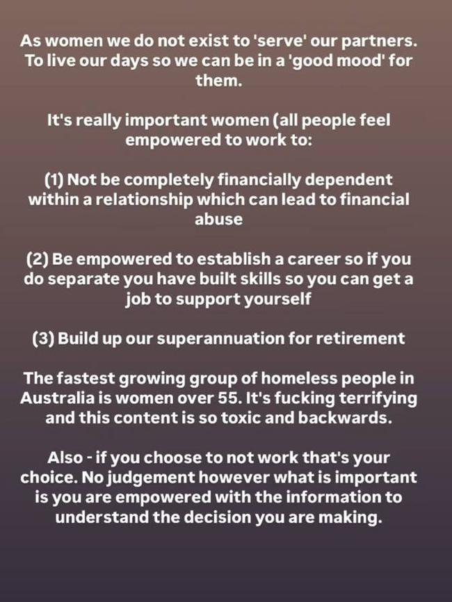 Henshaw's initial post. Picture: Instagram
