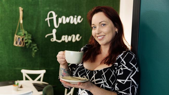 Owner Candice Kiss at Annies Lane cafe at Bongaree on Bribie Island. Picture Lachie Millard