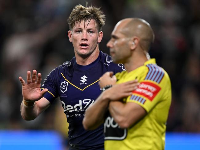 NRL 2023 SF Melbourne Storm v Sydney Roosters - Harry Grant, Klein,Ashley Referee_. Picture: NRL Photos