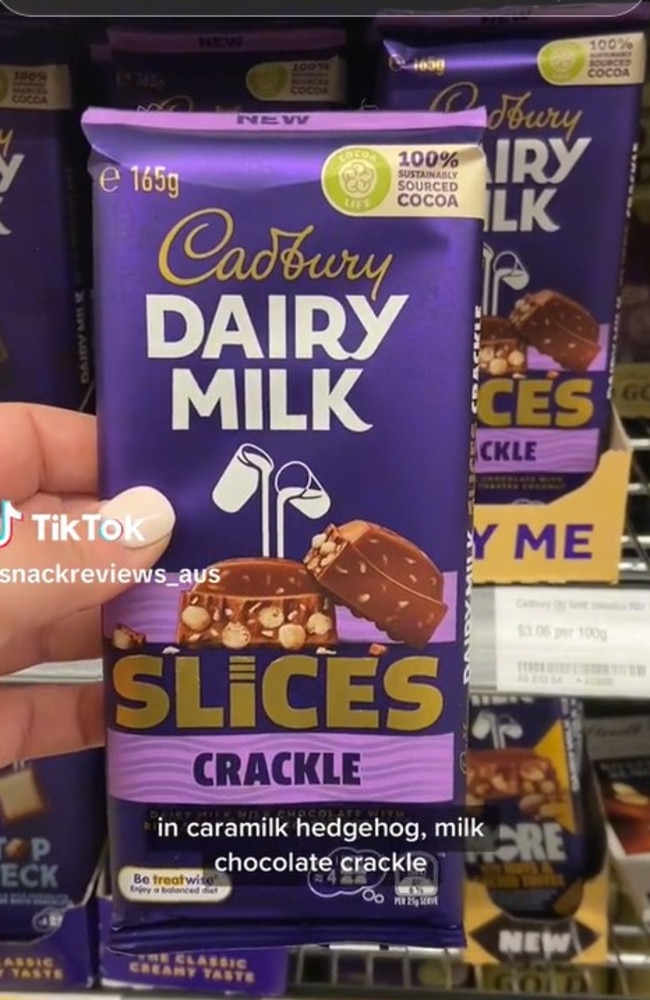 The Cadbury Dairy Milk slices Crackle. Picture: TikTok