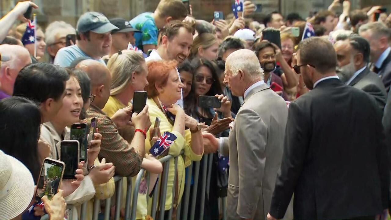 King Charles and Queen Camilla greet Sydneysiders after attending church service