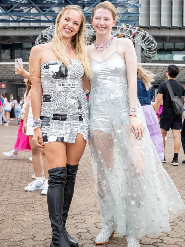 SYDNEY, AUSTRALIA - Daily Telegraph Photos February 26, 2024: Evangeline and Louise at Taylor Swift's The Eras Tour concert held at Accor Stadium in Sydney. Picture: Christian Gilles