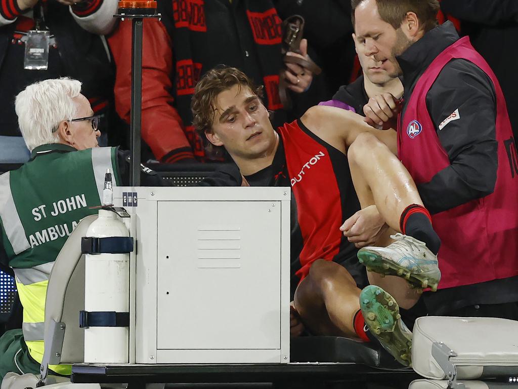 Harrison Jones suffered a nasty injury. Picture: Michael Klein