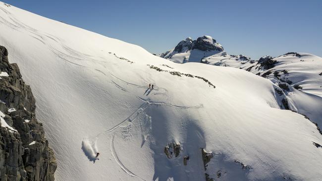 Heli-skiing in the Chilean Andes.