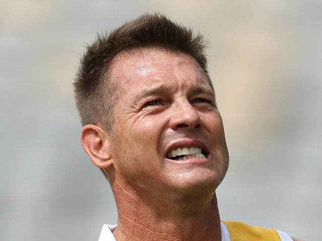 PERTH, AUSTRALIA - MARCH 26: Ex West Coast player Ben Cousins plays with the OWLS prior to the 2023 AFL Round 02 match between the West Coast Eagles and the GWS Giants at Optus Stadium on March 26, 2023 in Perth, Australia. (Photo by Will Russell/AFL Photos via Getty Images)