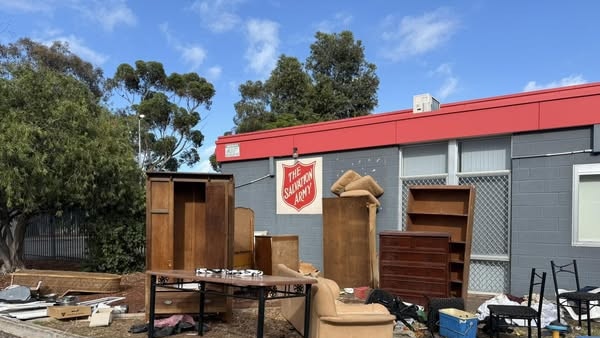 Salvation Army Parafield Gardens had unwanted Christmas presents and furniture dumped in front of their stores, many in unsalvageable condition. Picture: Facebook