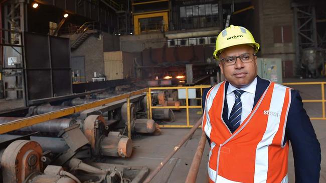 GFG chief Sanjeev Gupta at Whyalla steelworks in 2017. AAP Image/David Mariuz