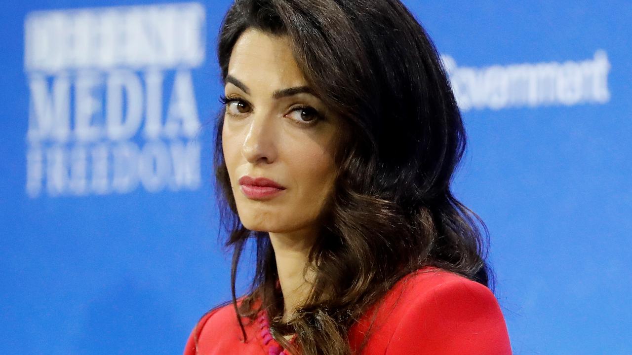 Human -rights lawyer Amal Clooney takes part in a panel discussion at the Global Conference for Media Freedom in London in 2019. (Photo by Tolga AKMEN / AFP)