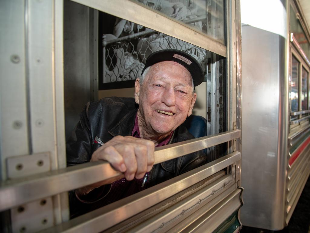 Clive Berghofer on the "Pride of Toowoomba" steam train as it left the Drayton platform for it's inaugural journey from Drayton to Wyreema. Saturday May 18th, 2024 Picture: Bev Lacey