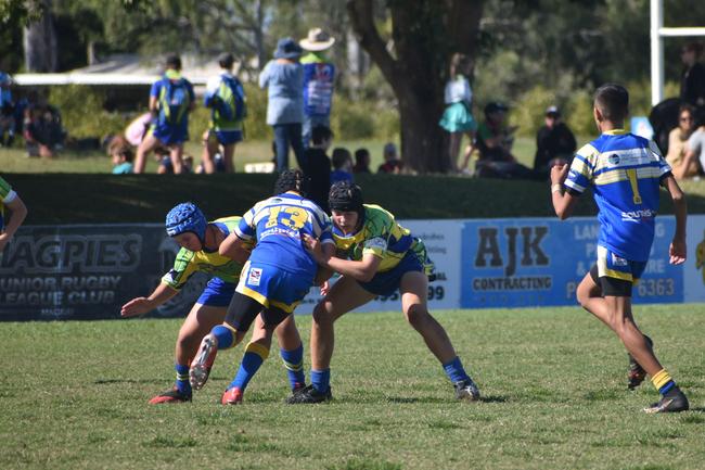 Ryder Wood in the Wanderers v Souths Sharks final in the RLMD U13s division in Mackay. August 14, 2021. Picture: Matthew Forrest