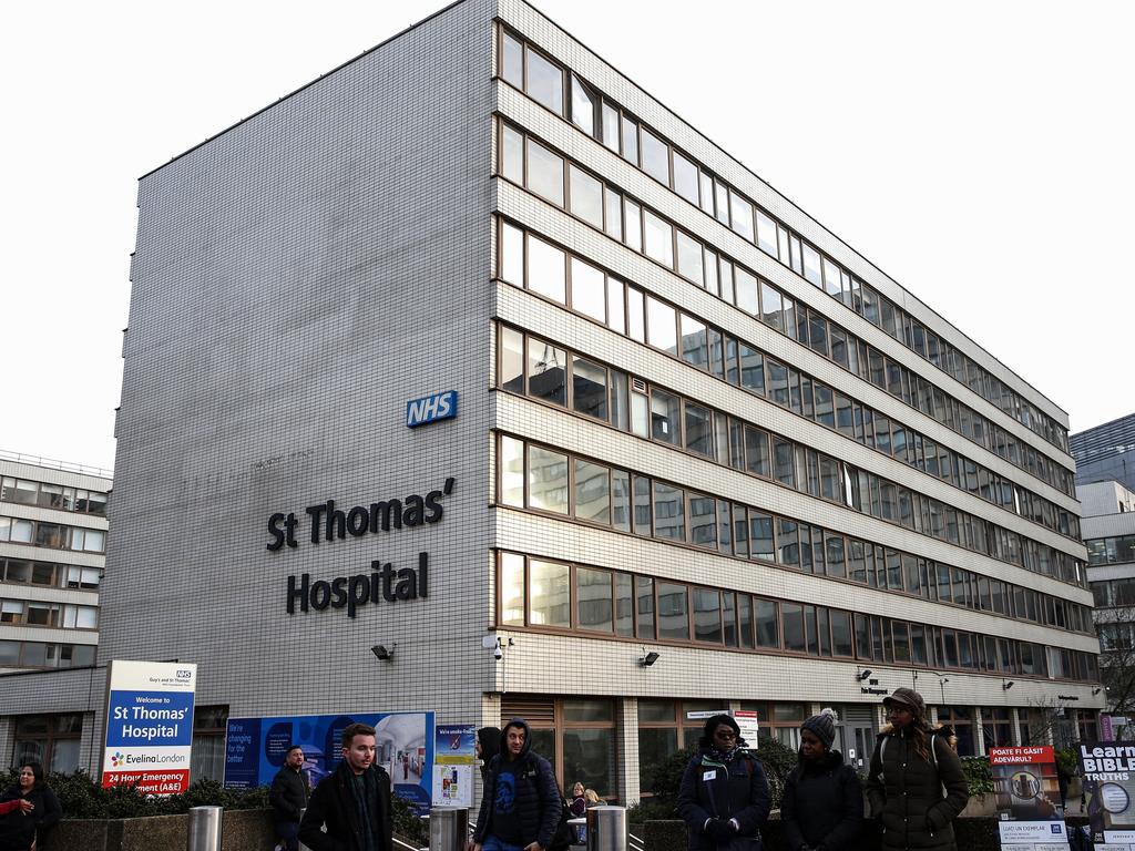 St Thomas’ Hospital in London, where the British man is being treated. Picture: Hollie Adams/Getty Images