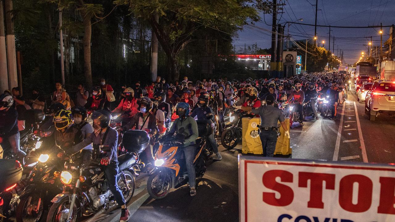 Fifty-seven million residents are in lockdown in the Philippines. Picture: Ezra Acayan/Getty Images.