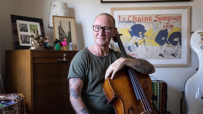 Writer, musician and broadcaster Ed Ayres at home. Picture: David Kelly