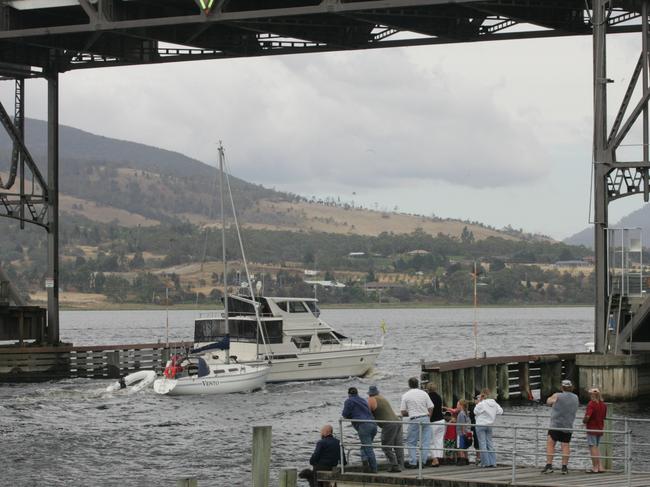 VITAL LINK: Cruising under the Bridgewater Bridge in 2005. Picture: Tony Palmer