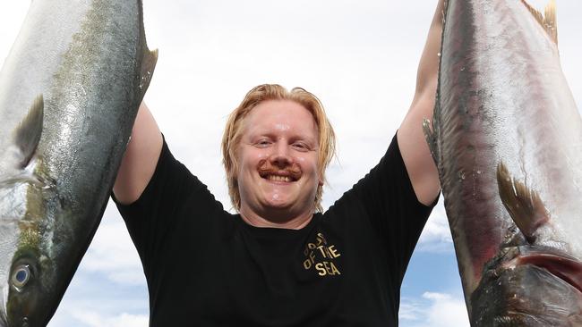 Acclaimed chef Jon Nurminen with some kingfish to be served on opening day in 2021. Picture: Glenn Hampson