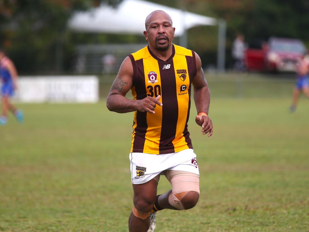 Pictured: William Aisi. Manunda Hawks v CTB Bulldogs Round 15 at Crathern Park. AFL Cairns 2024. Photo: Gyan-Reece Rocha