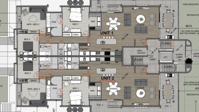 A floor plan for one of the apartments. Picture: Supplied