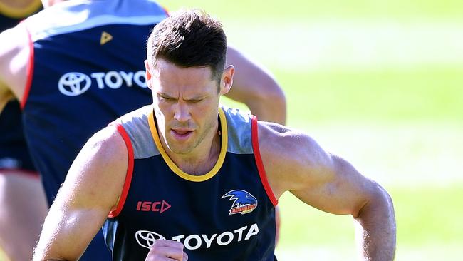 Sam Gibson, who was drafted from North Melbourne, has starred on the track at the Adelaide Crows.