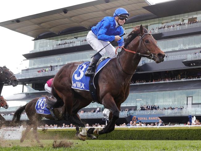 SYDNEY, AUSTRALIA - AUGUST 20: James McDonald on Anamoe wins race 8 the Winx Stakes during Sydney Racing at Royal Randwick Racecourse on August 20, 2022 in Sydney, Australia. (Photo by Mark Evans/Getty Images)