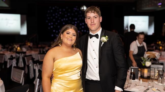 Amy Symons and Thomas Pearce at the year 12 St Hilda formal. Photo: Celeste Humphrey