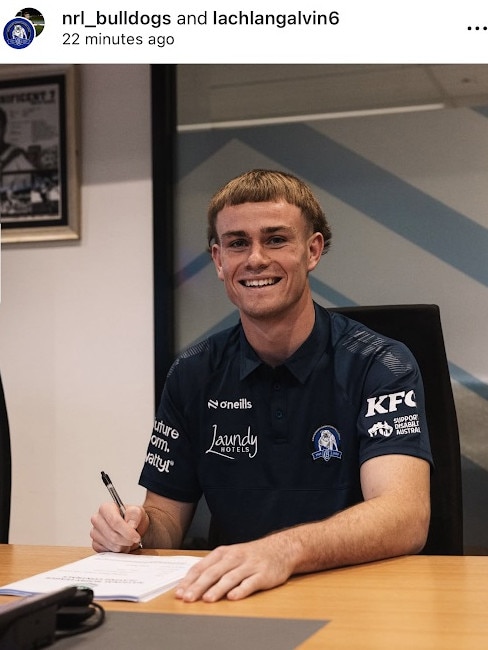 Lachlan Galvin signs with Dogs. Instagram