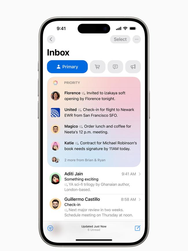 Apple Intelligence can prioritise and summarise emails.