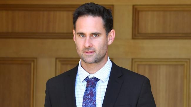 Lawyer Andrew Graham leaves the Adelaide Magistrates Court. Picture: AAP