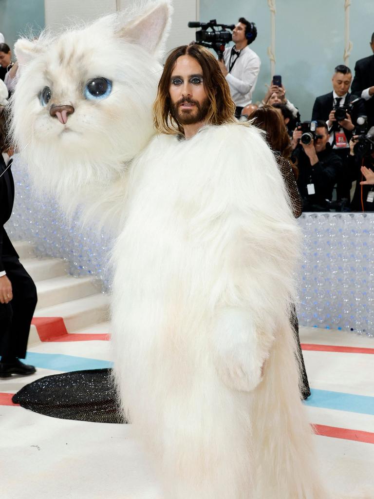 Even Jared Leto’s cat outfit can’t save the event. Picture: Mike Coppola/Getty Images/AFP