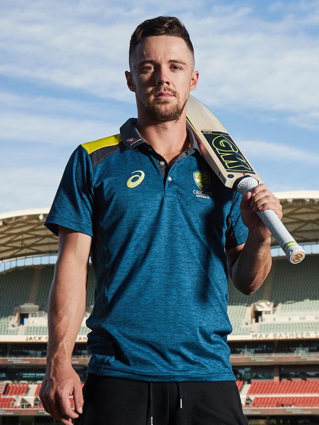 Travis Head at Adelaide Oval before leaving for the UAE to take on Pakistan. Picture: Matt Loxton