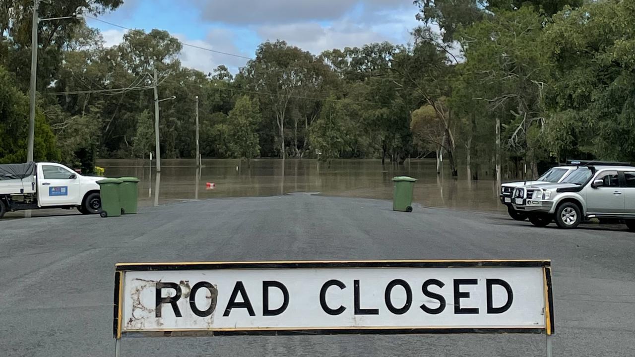 A partially flooded Cunningham Street, Dalby Picture: Emily Devon