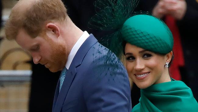 Harry and Meghanat the annual Commonwealth Service at Westminster Abbey in London on March 9, 2020. Picture: AFP.