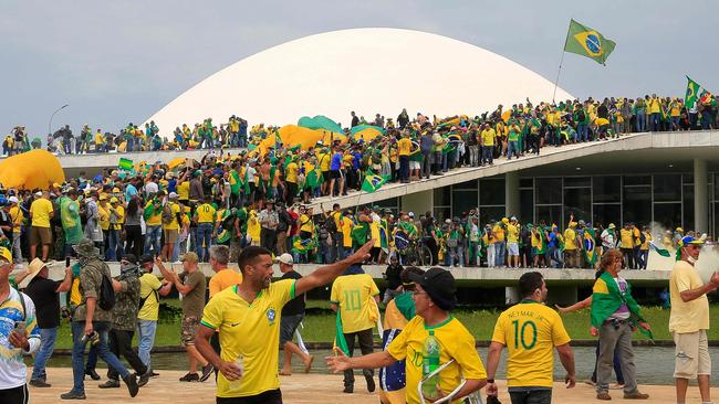 Supporters of Brazilian former President Jair Bolsonaro invaded the National Congress in Brasilia on January 8. Picture: AFP)