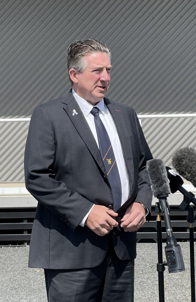 Chief Inspector Detective Garry Watts held a press conference at Dalby police station in relation to the murder of Miles man, Jonathan Martin. Picture: Emily Devon